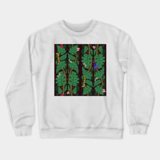 Parrots, anacondas, and bugs, Oh my! | Jungle Joy | green, red, blue Crewneck Sweatshirt